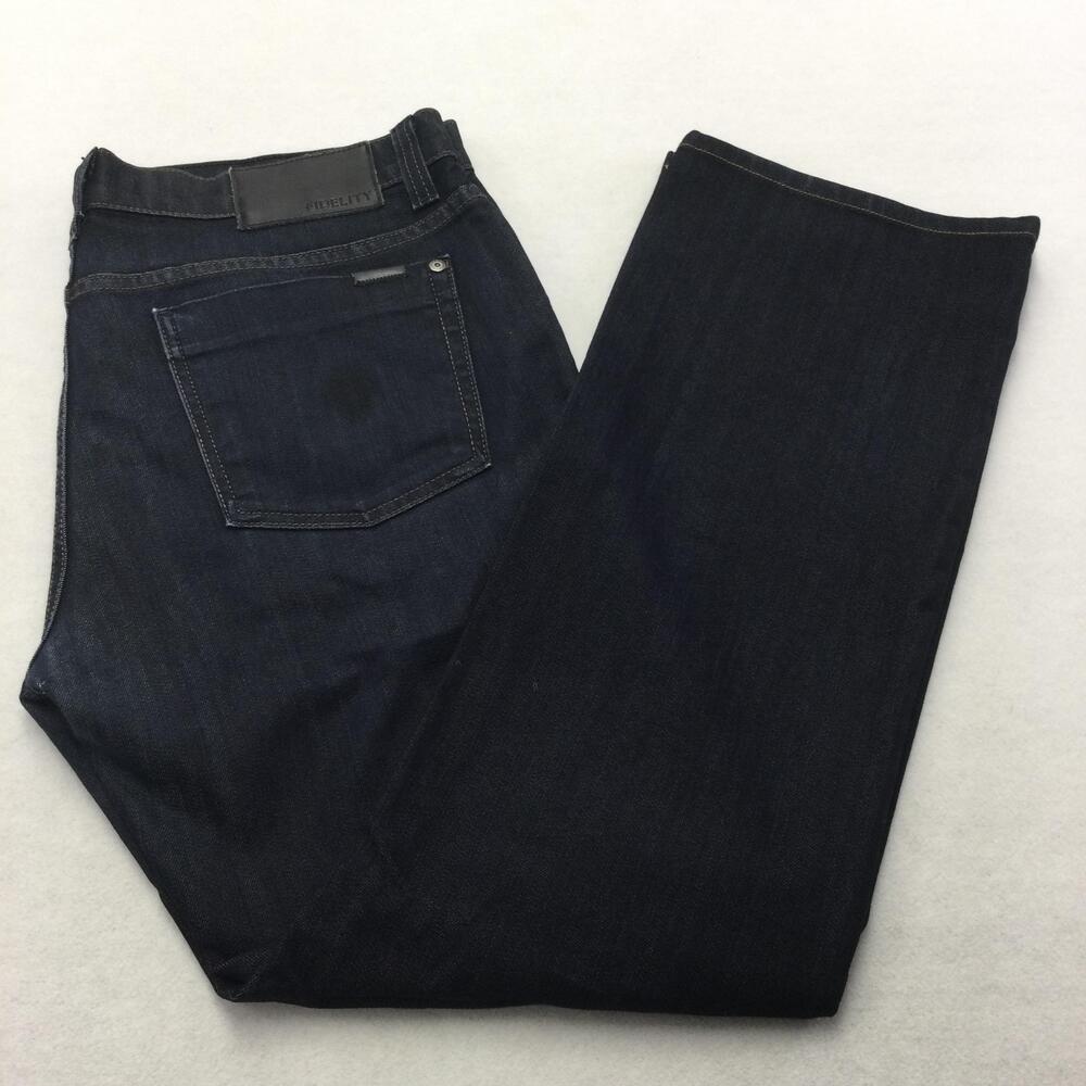 Fidelity Jeans Mens 36x31 Blue Rinse Wash Straight Leg Denim Zip Fly Made In USA